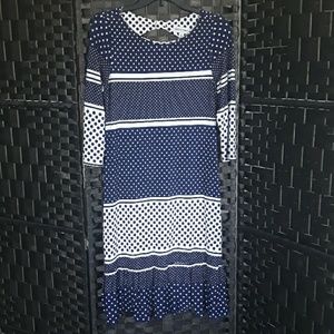 Navy & White Polka Dot Flapper Dress